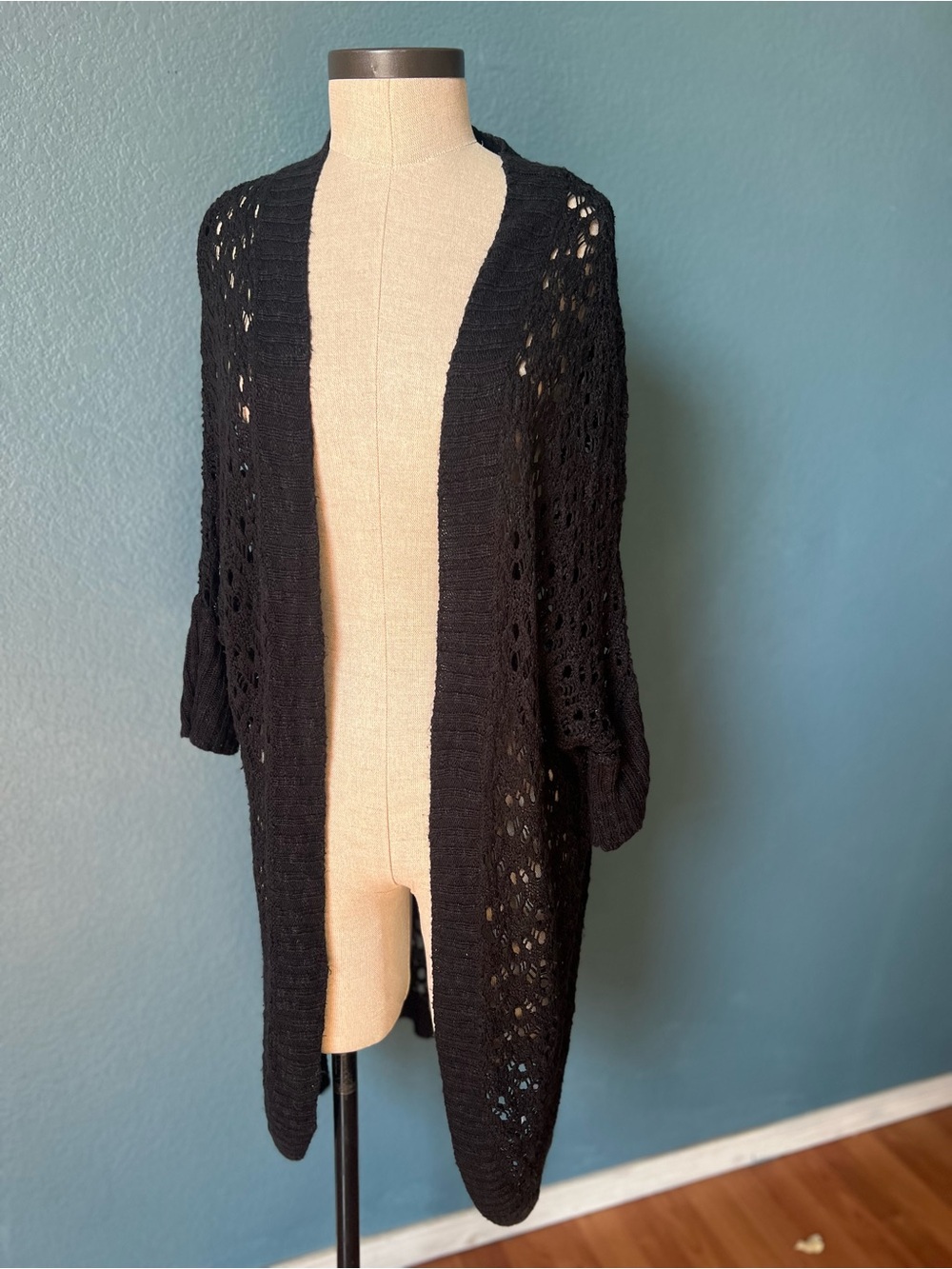 Maurices Black Open-Knit Women's Cardigan